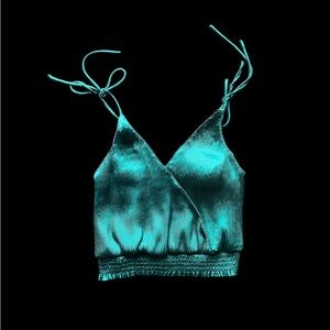 ASTR the label Astrid Emerald Green Tie Strap Tank Top Size S